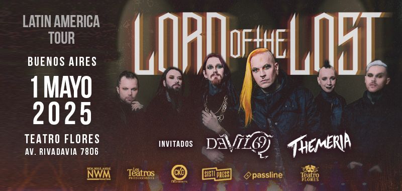 LORD OF THE LOST EN ARGENTINA! Jueves 1\u00ba de mayo 2025 Teatro Flores