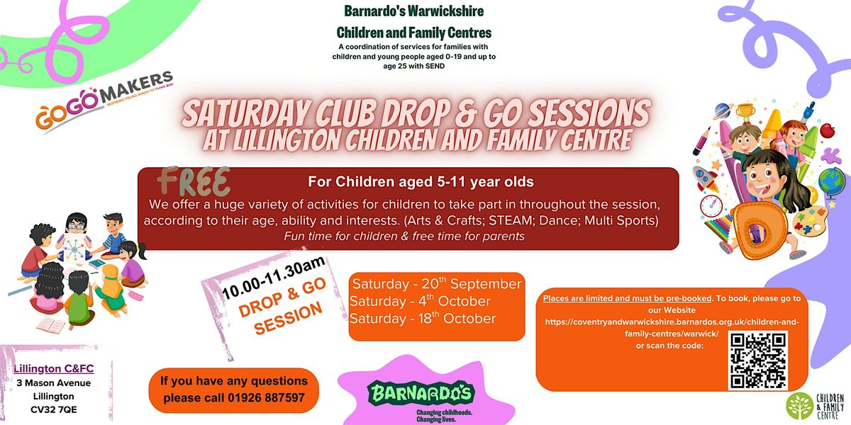 SATURDAY CLUB at Lillington Children & Family Centre for 5-11 year olds