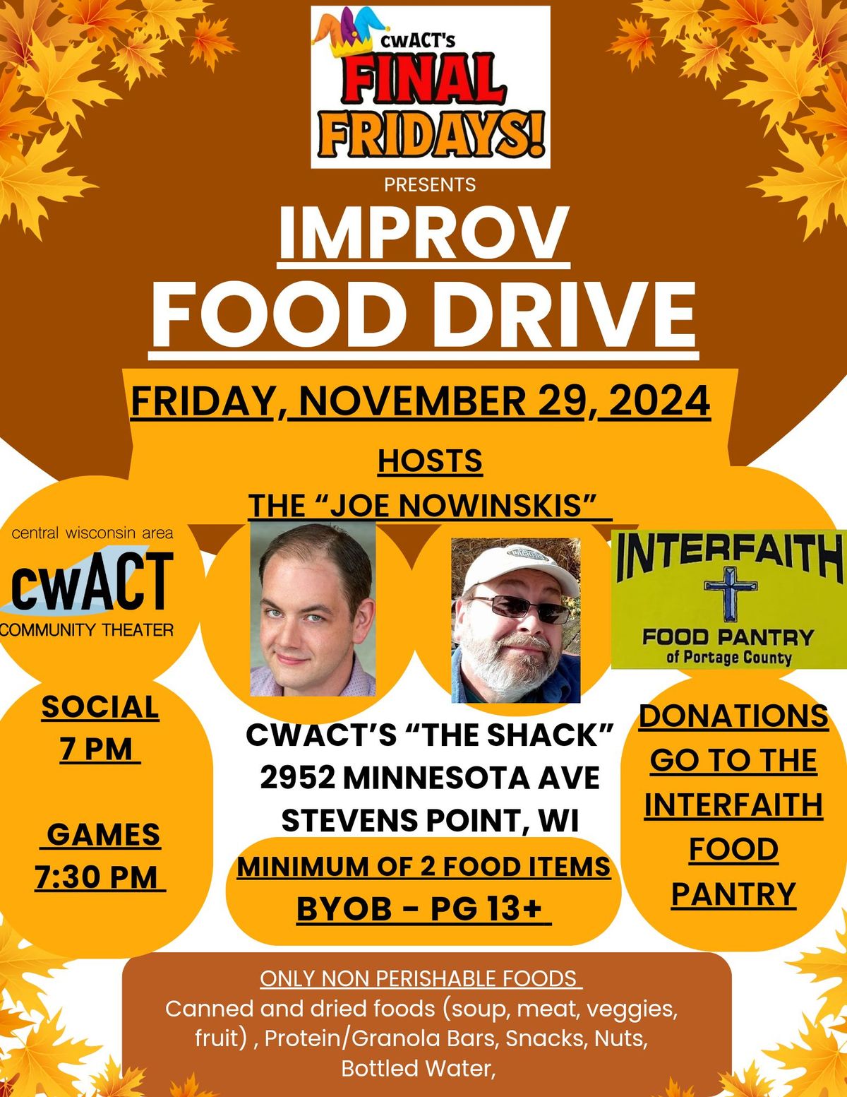 November Food Drive - Final Fridays Improv