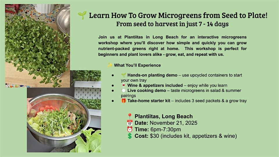 Plantaire Microgreens Workshop