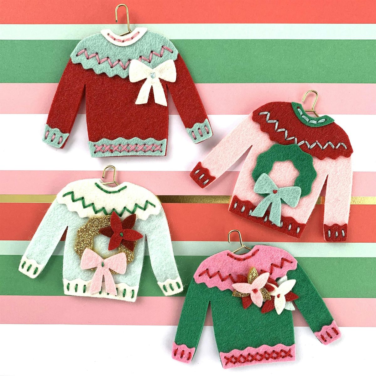 Felt Sweater Ornaments craft workshop in Montgomery County, Md.