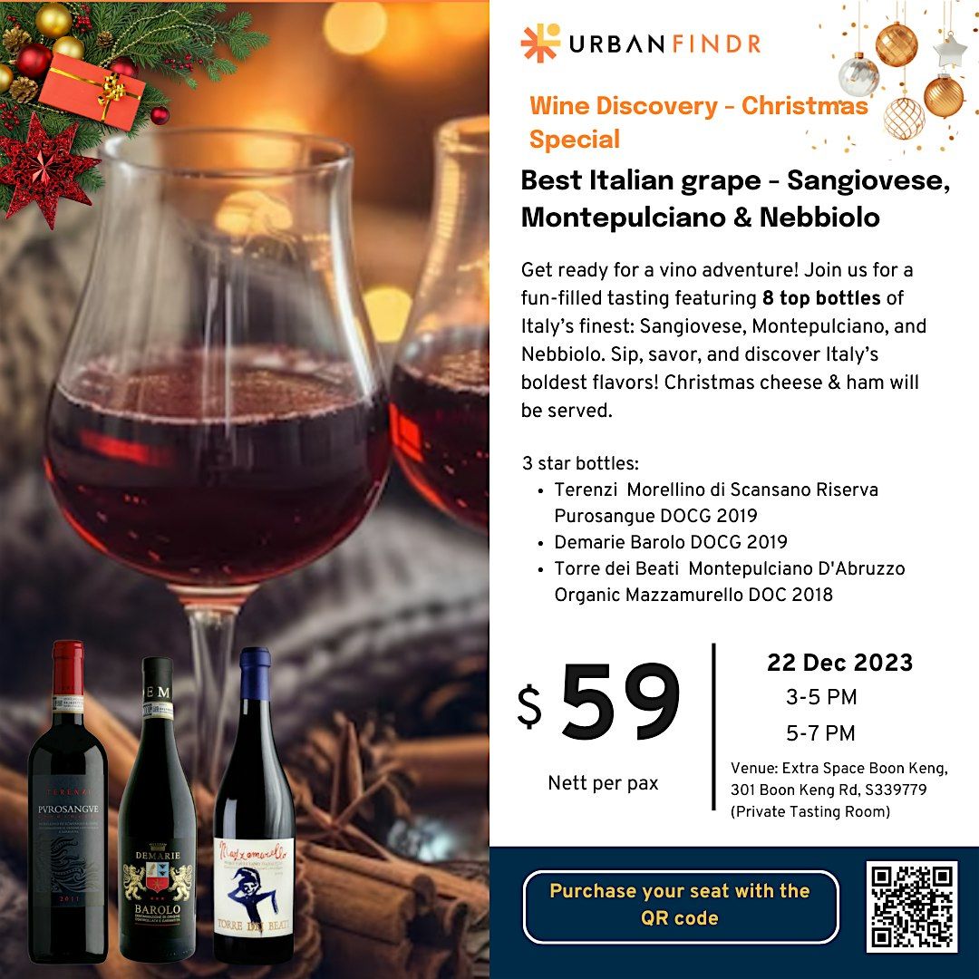 Christmas tasting - Italian grapes - Sangiovese, Montepulciano & Nebbiolo