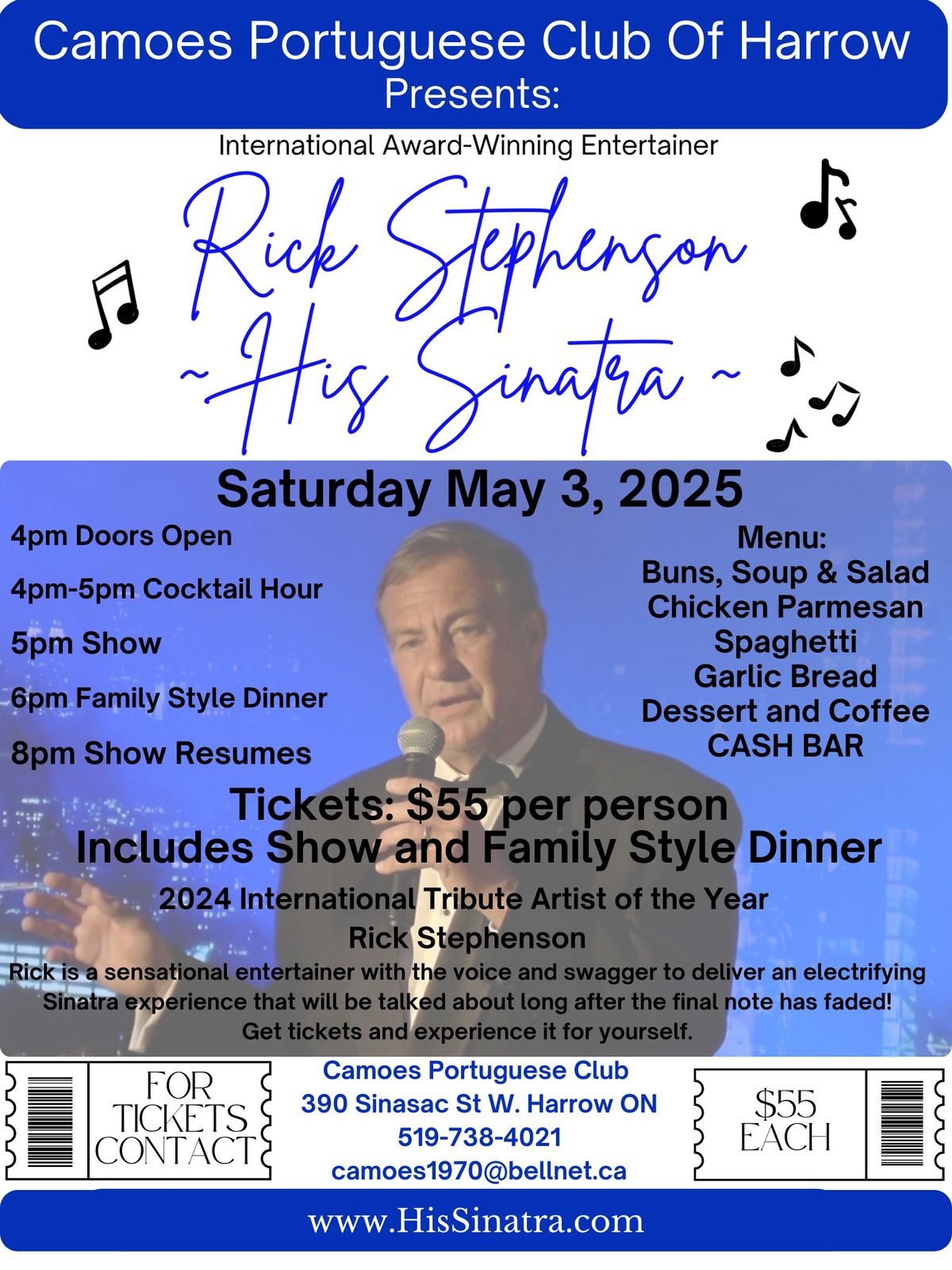 Camoes Portuguese Club Presents Rick Stephenson-His Sinatra