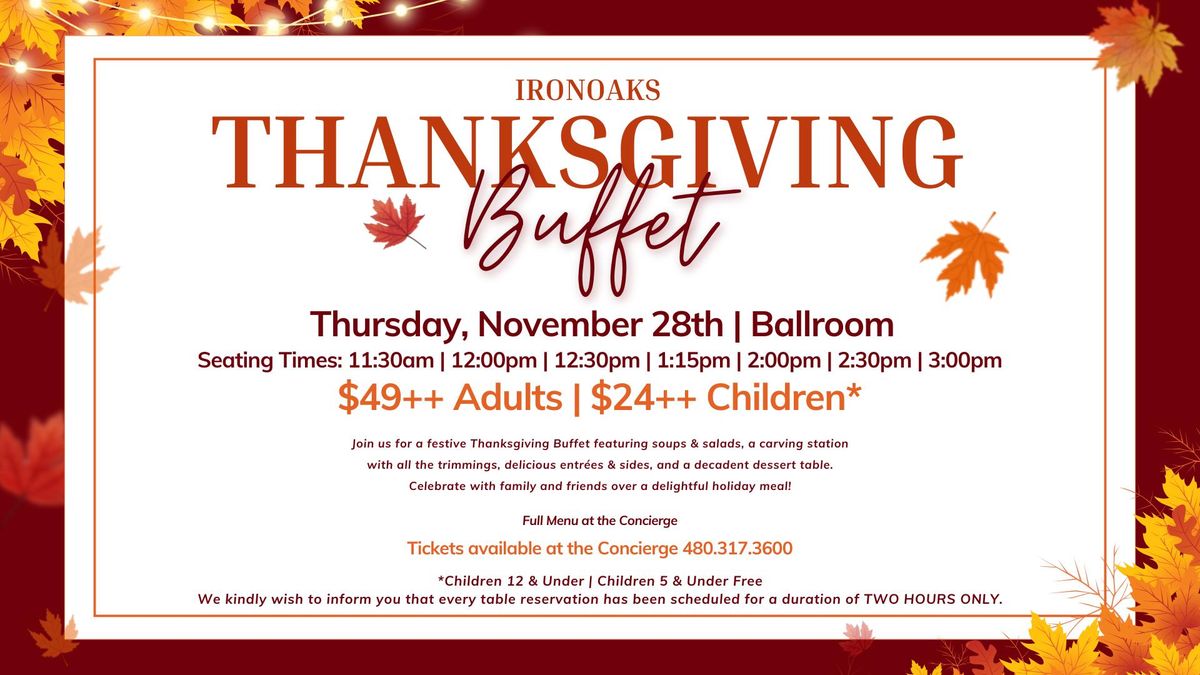 IronOaks Thanksgiving Buffet