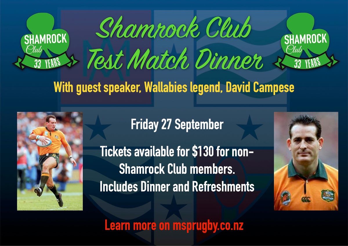 Shamrock Club Test Match Dinner with David Campese