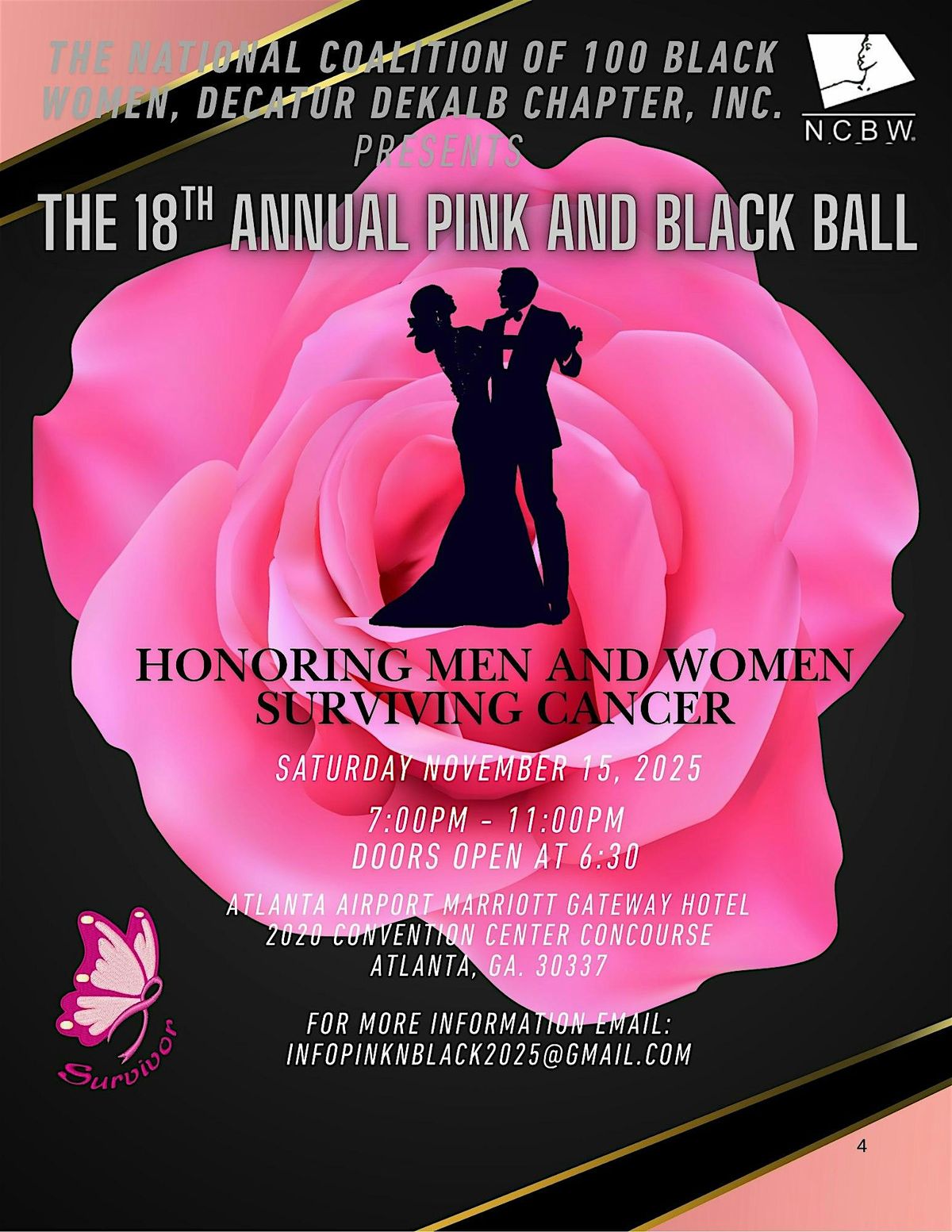 NC100BW  Decatur- DeKalb Chapter, Inc. 18th  Annual Pink and Black Ball