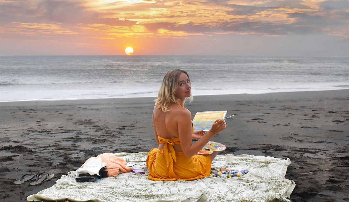 Sunset Painting Meditation at Waikiki beach, Honolulu