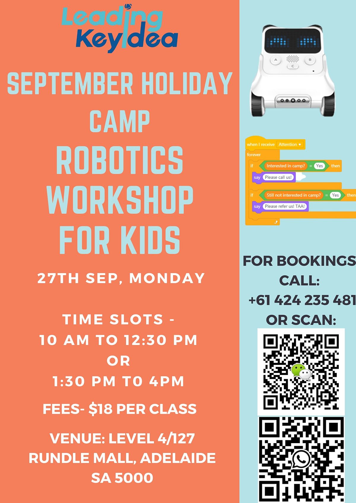 Robotics Workshop for Kids in Adelaide CBD