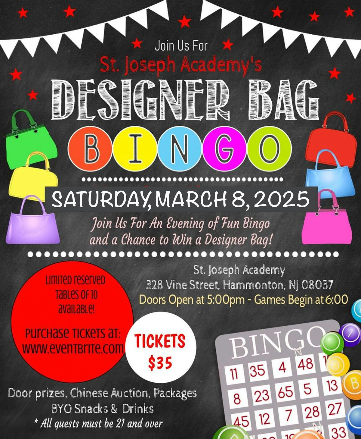 St. Joseph Academy - Designer Bag Bingo