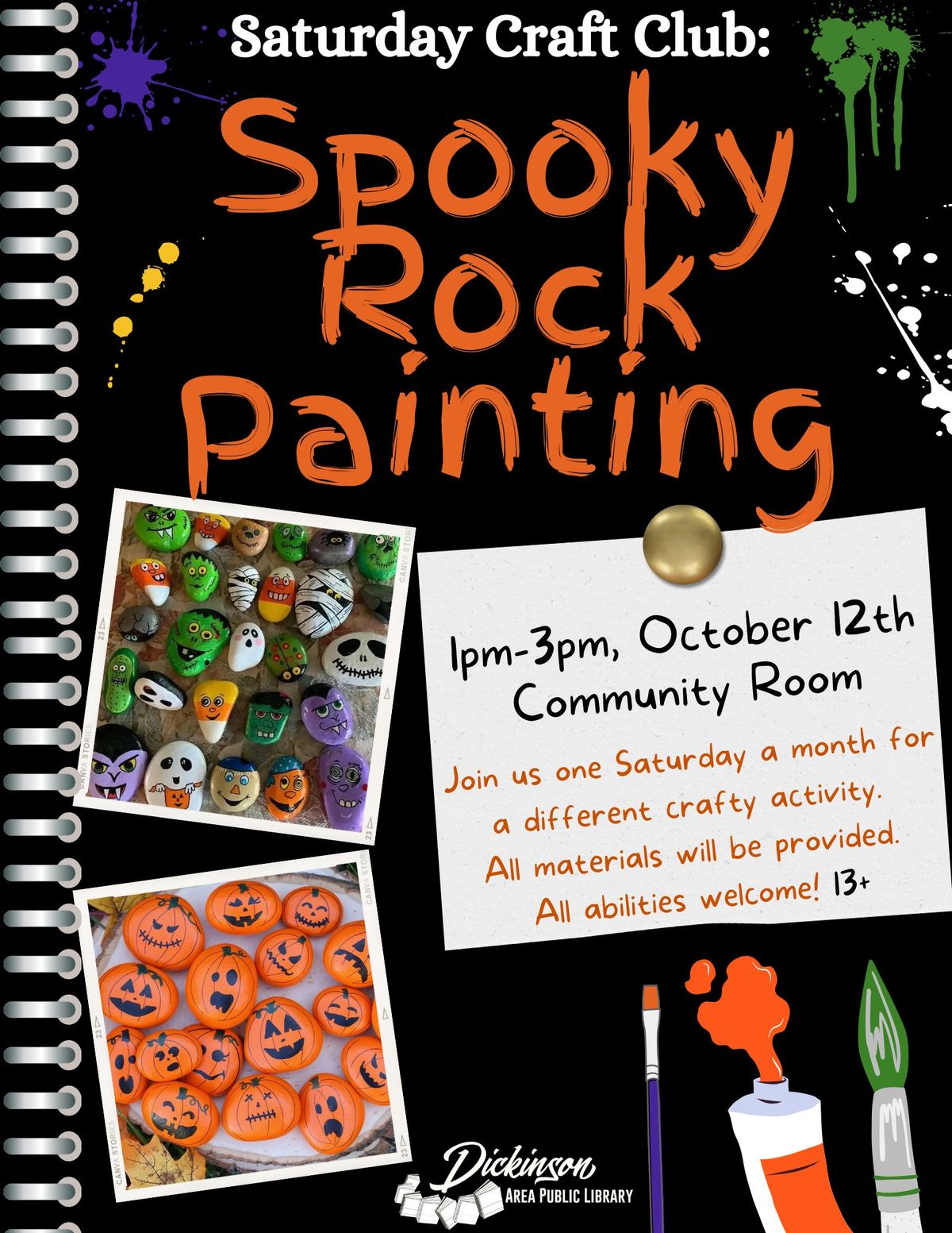 Saturday Craft Club: Spooky Rock Painting