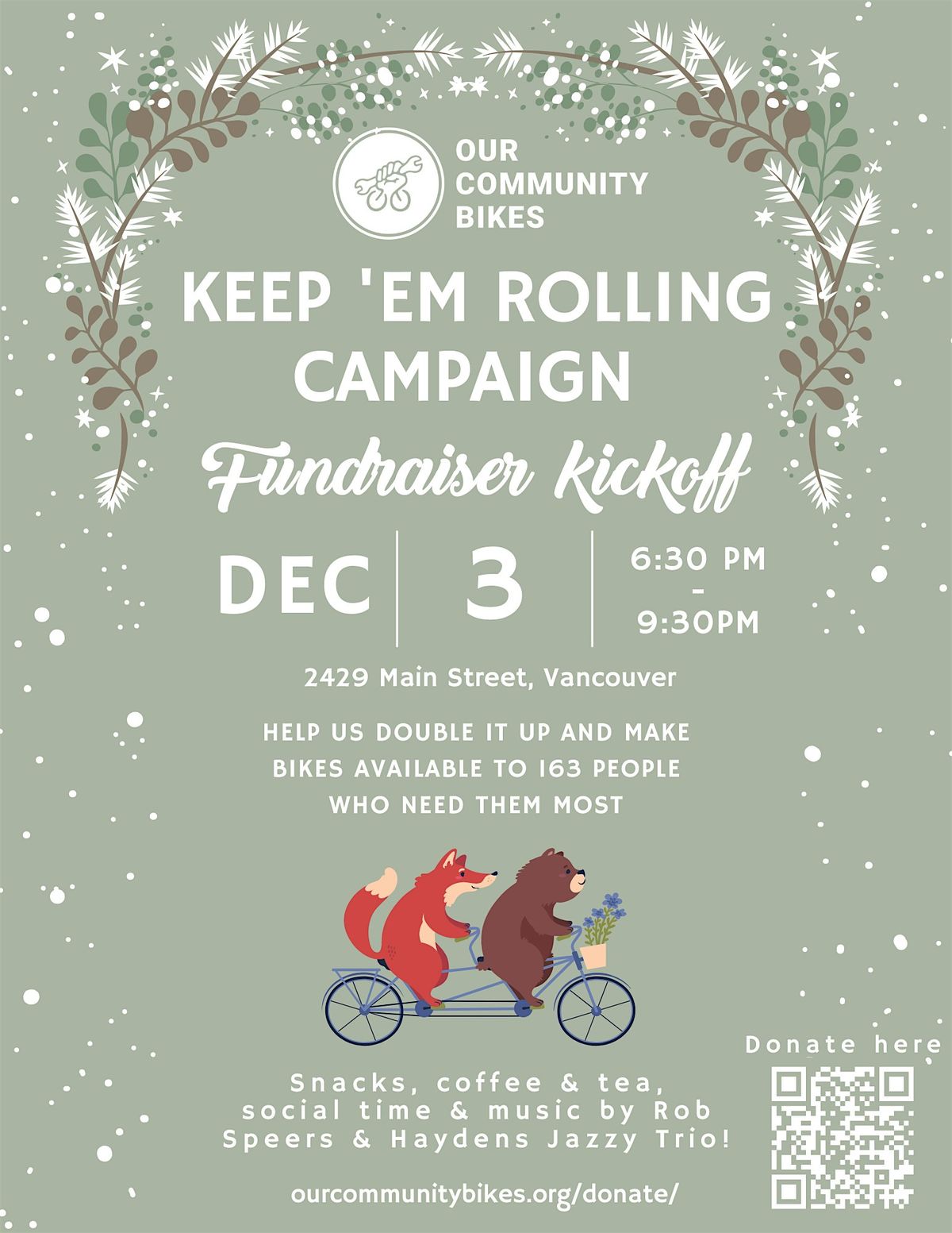 Keep Em' Rolling Winter Fundraiser Kickoff