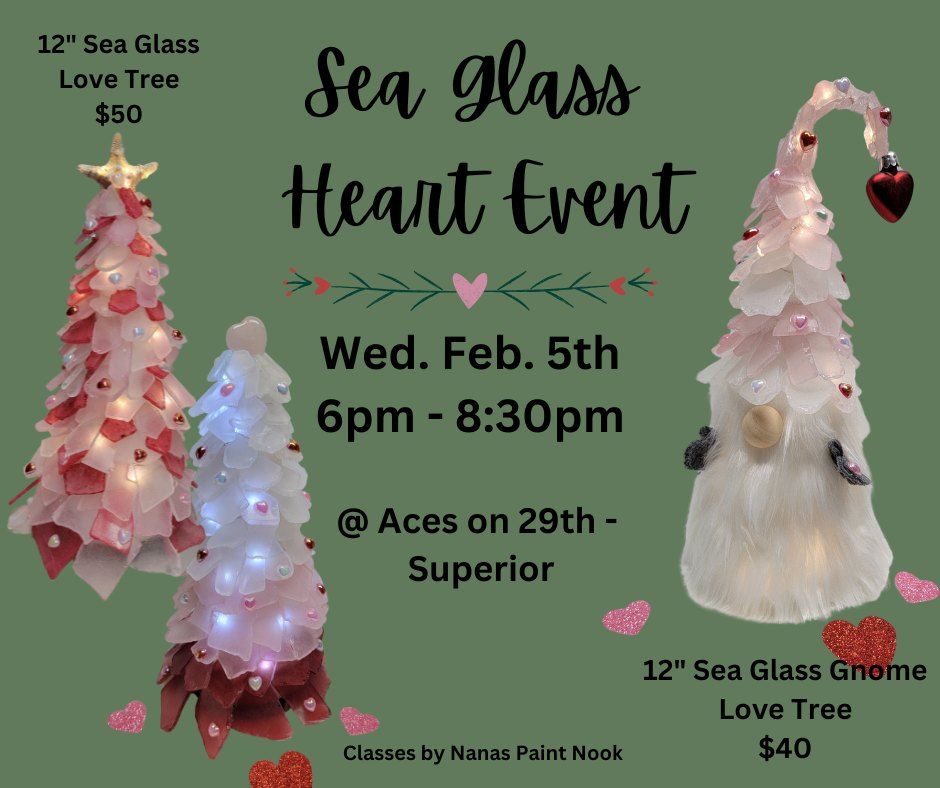 Sea Glass Heart Event at ACES on 29th - Superior WI