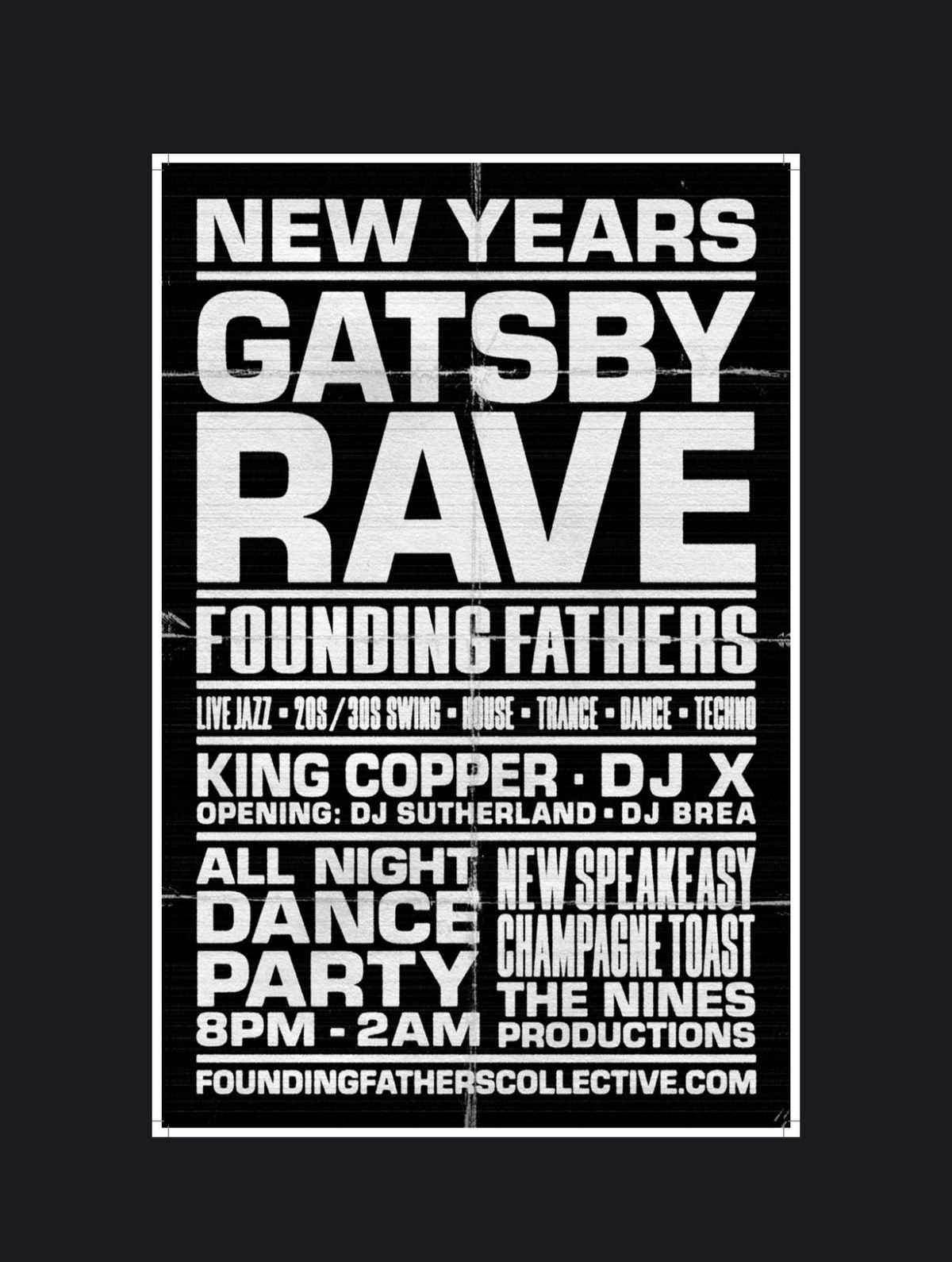 New Years Eve Gatsby Rave 