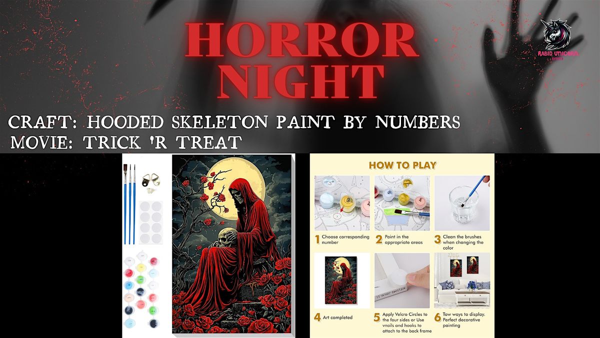 Horror Night: Hooded Skeleton Paint By Numbers