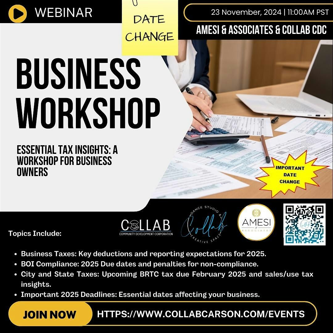 VIRTUAL LUNCH & LEARN: Business Tax Insights