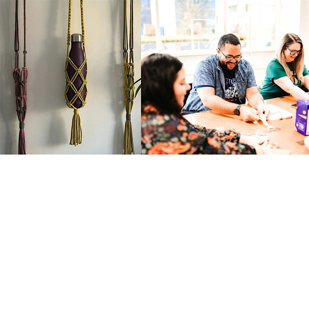 Macrame Water or Wine Bottle Holder Workshop - coffee & cake included