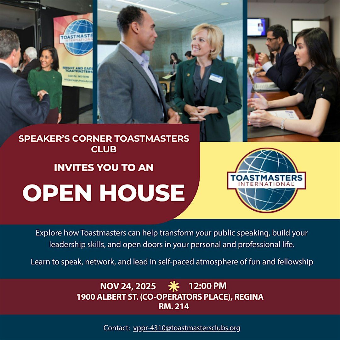 Speaker's Corner Toastmasters Open House