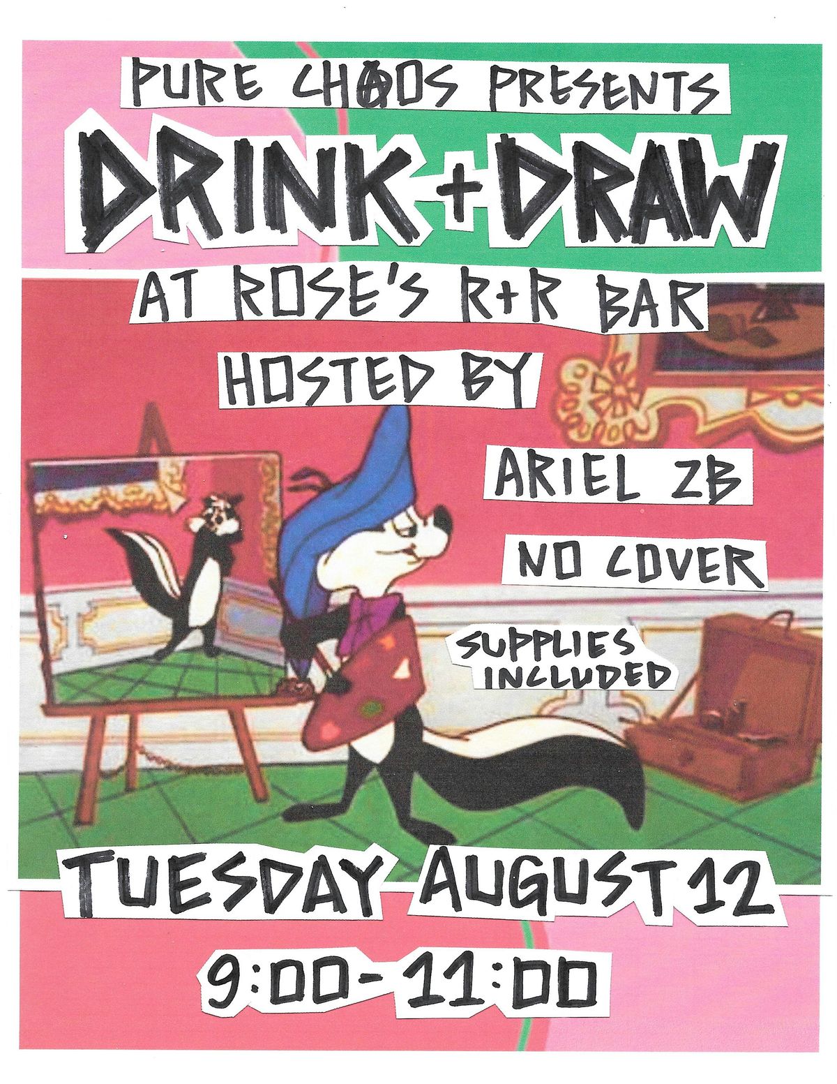 Drink and Draw at Rose's R&R Bar - No cover!