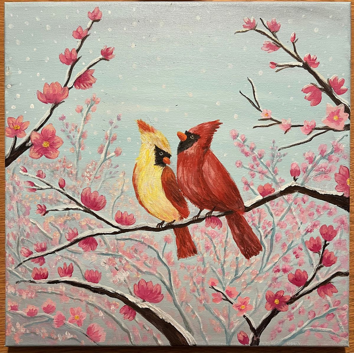 Paint Night - Cardinal Winter Romance