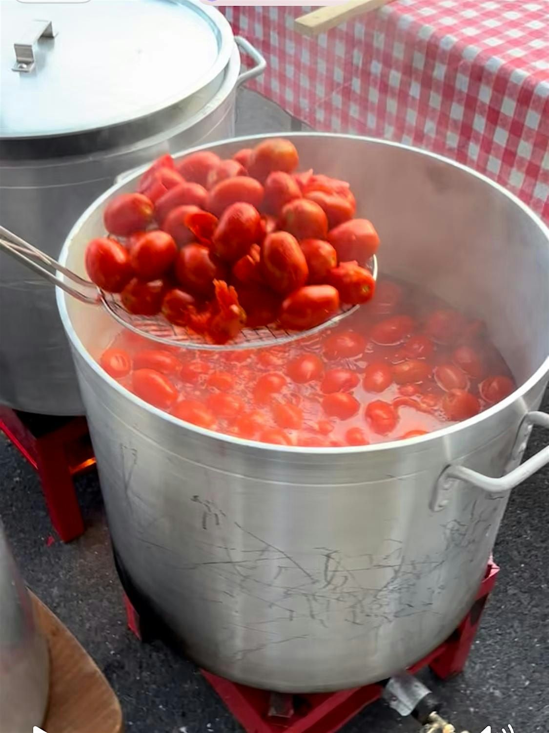 4th Annual Sauce making event! With mozzarella class and meatball rolling.