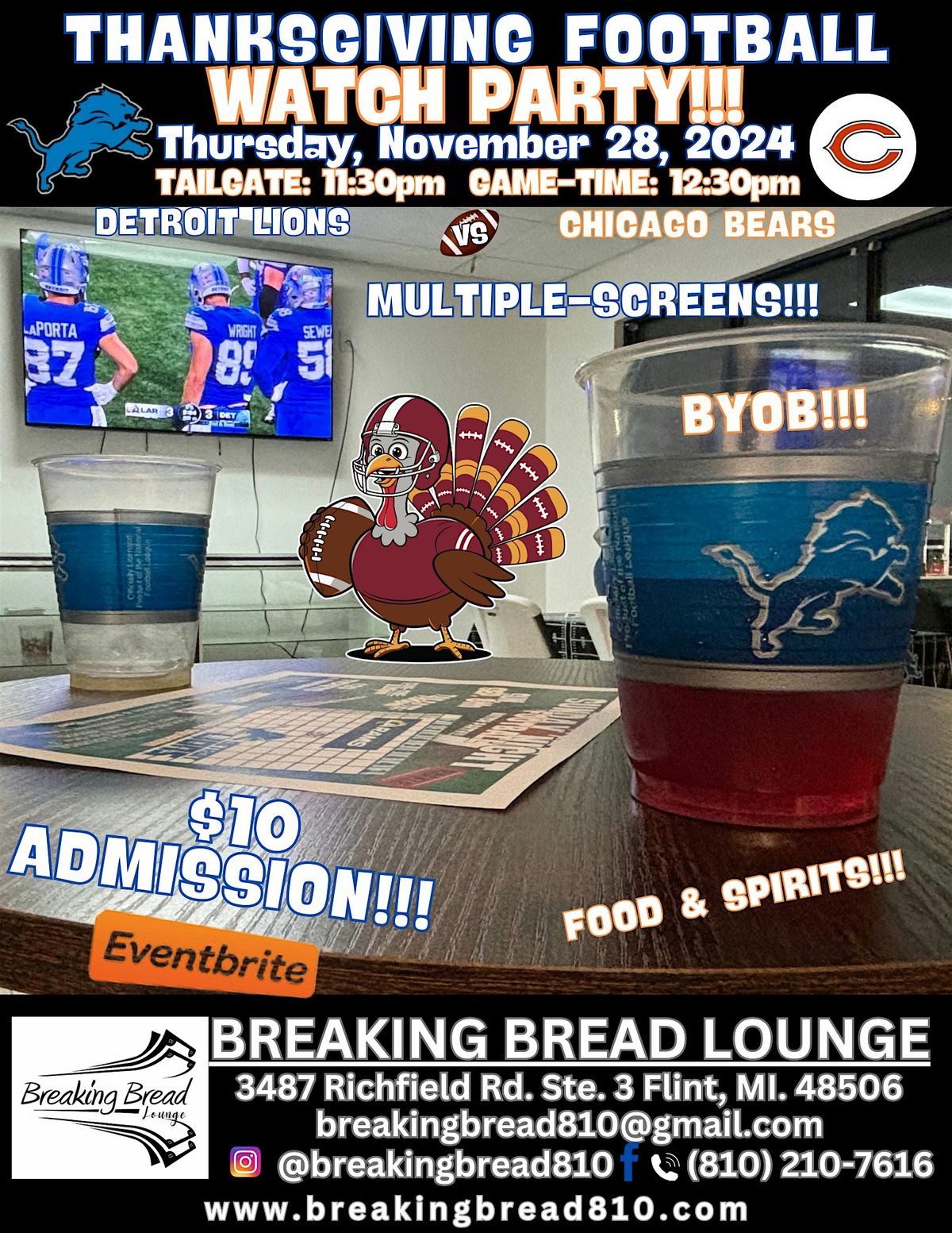 Detroit Lions vs. Chicago Bears - Thanksgiving  Watch-Party