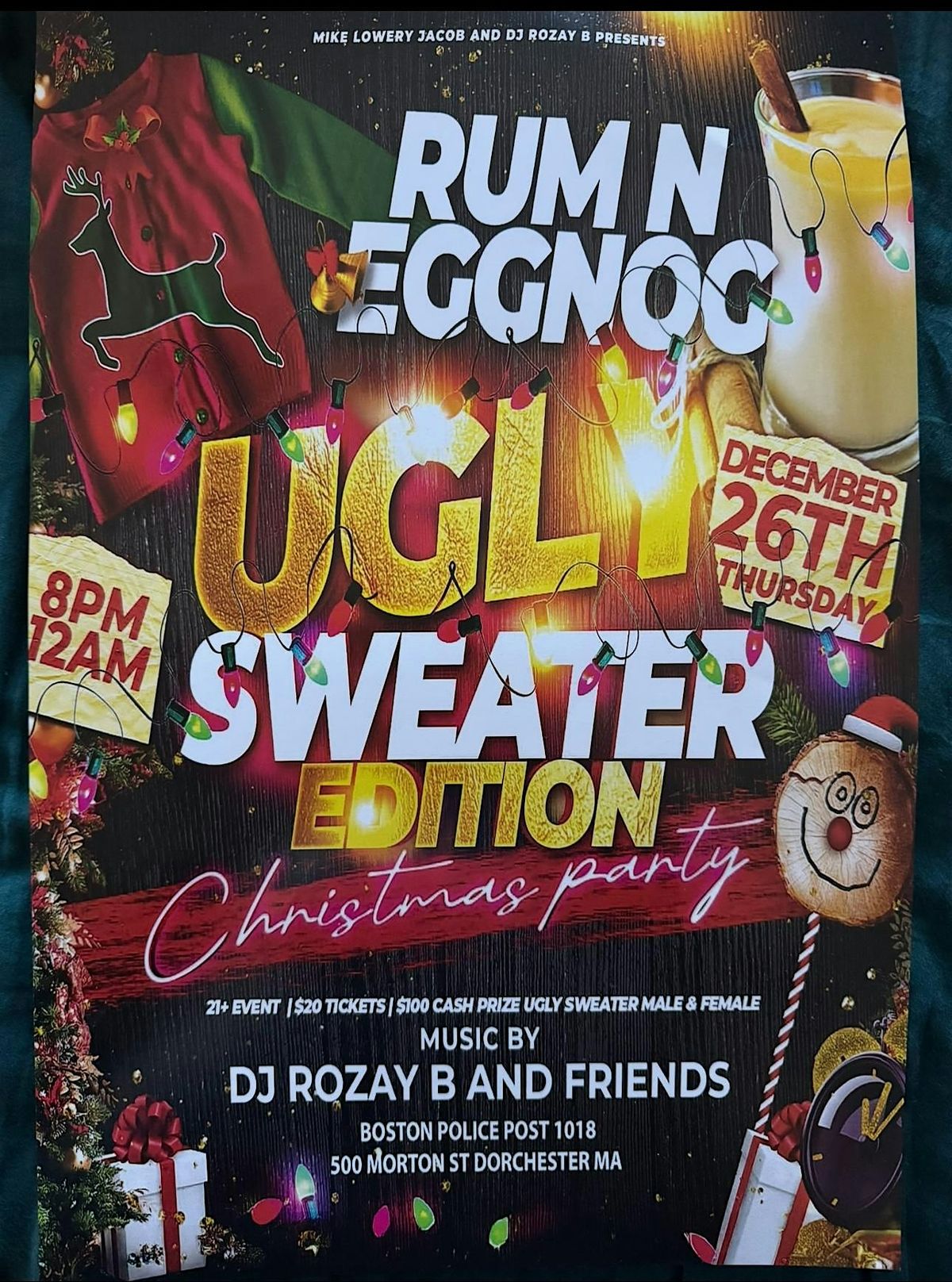 Rum & Eggnog Ugly Sweater Xmas Party