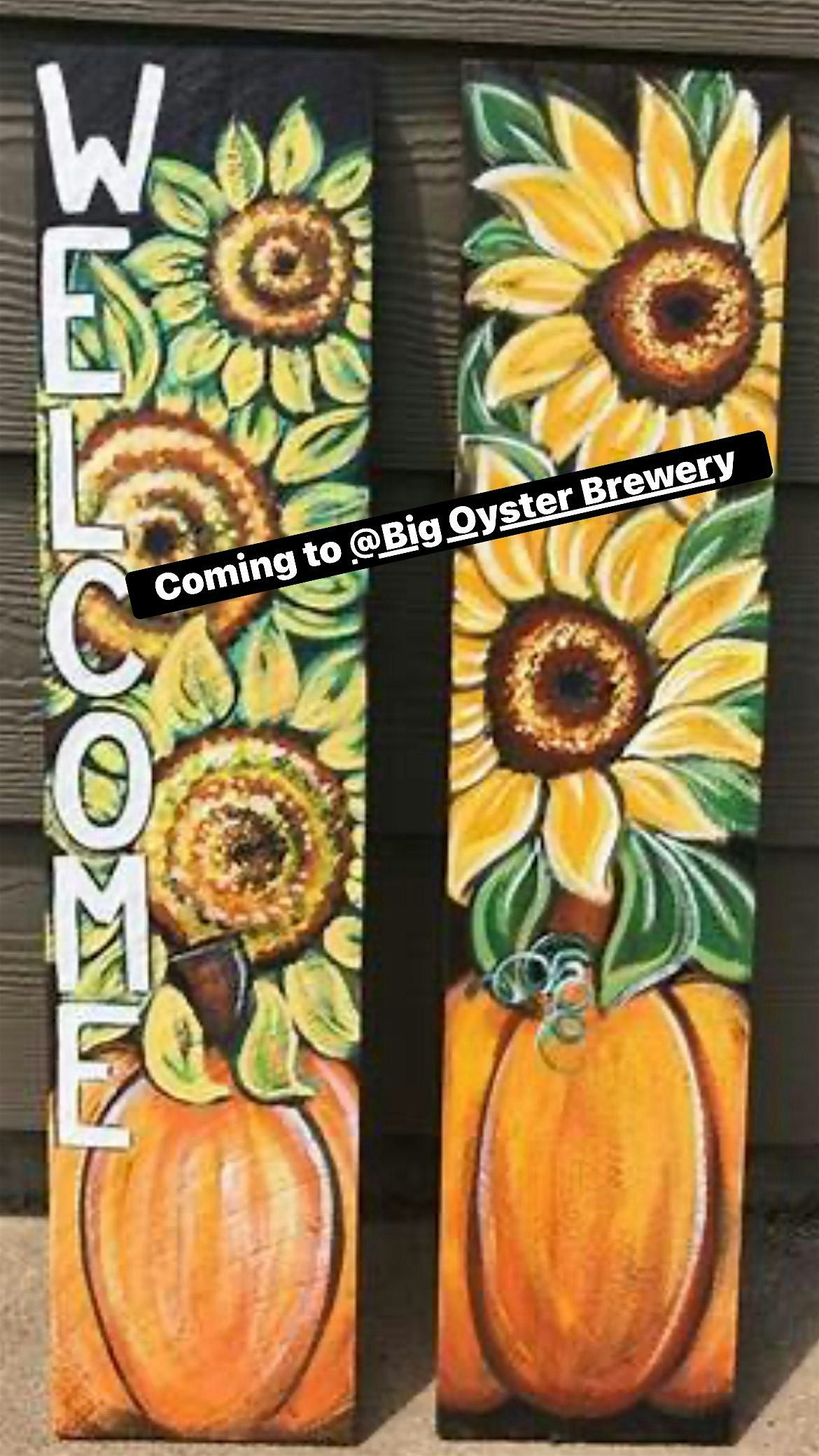 Paint & Sip: Sunflowers and Pumpkins Fall Wood Porch Sign