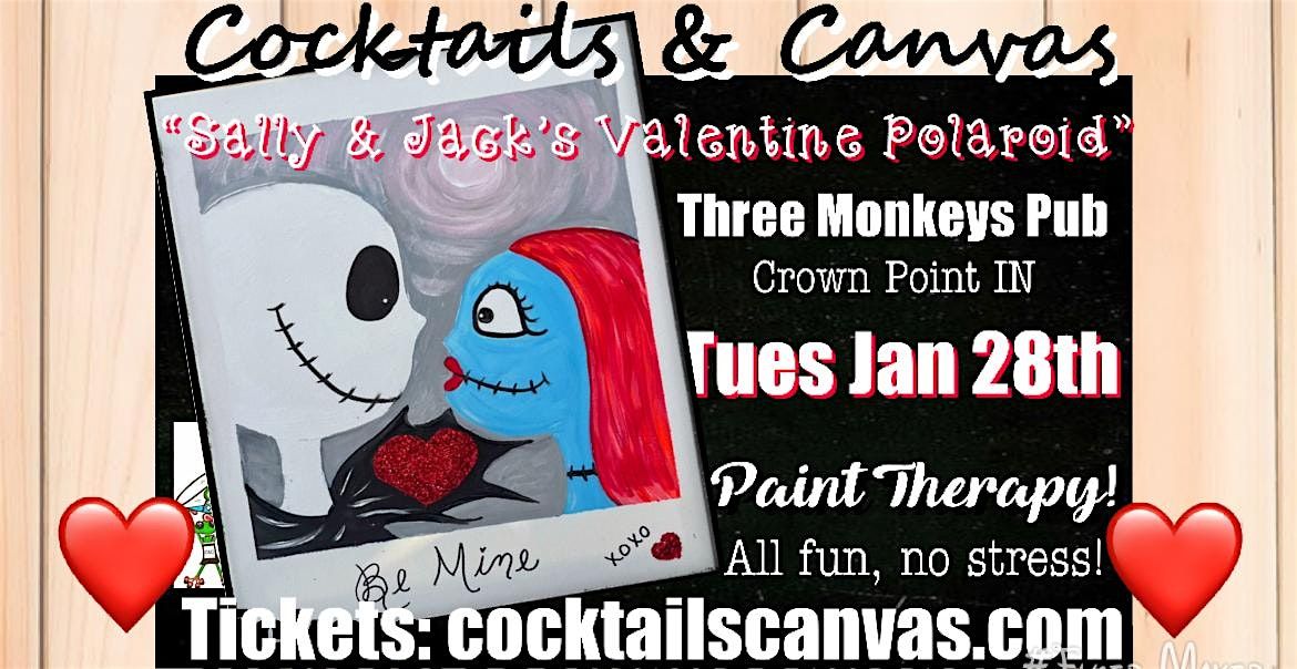 "Sally and Jack's Valentine Polaroid" Cocktails & Canvas Painting Art Event