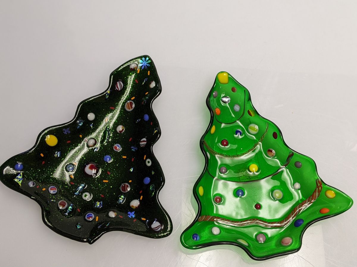 Fused Glass Christmas Tree Dish