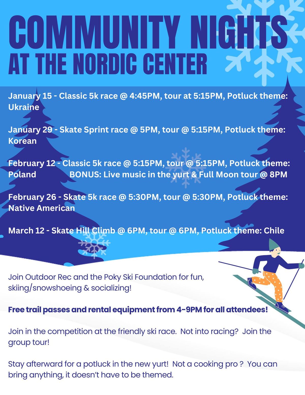 Community Night at East Mink Creek Nordic Center