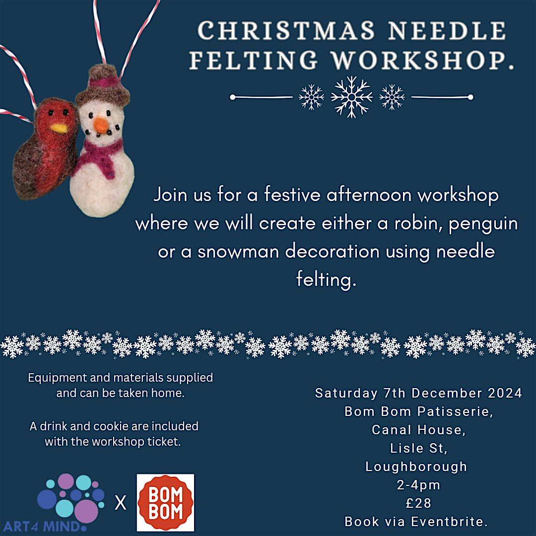 Christmas needle felting workshop at Bom Bom