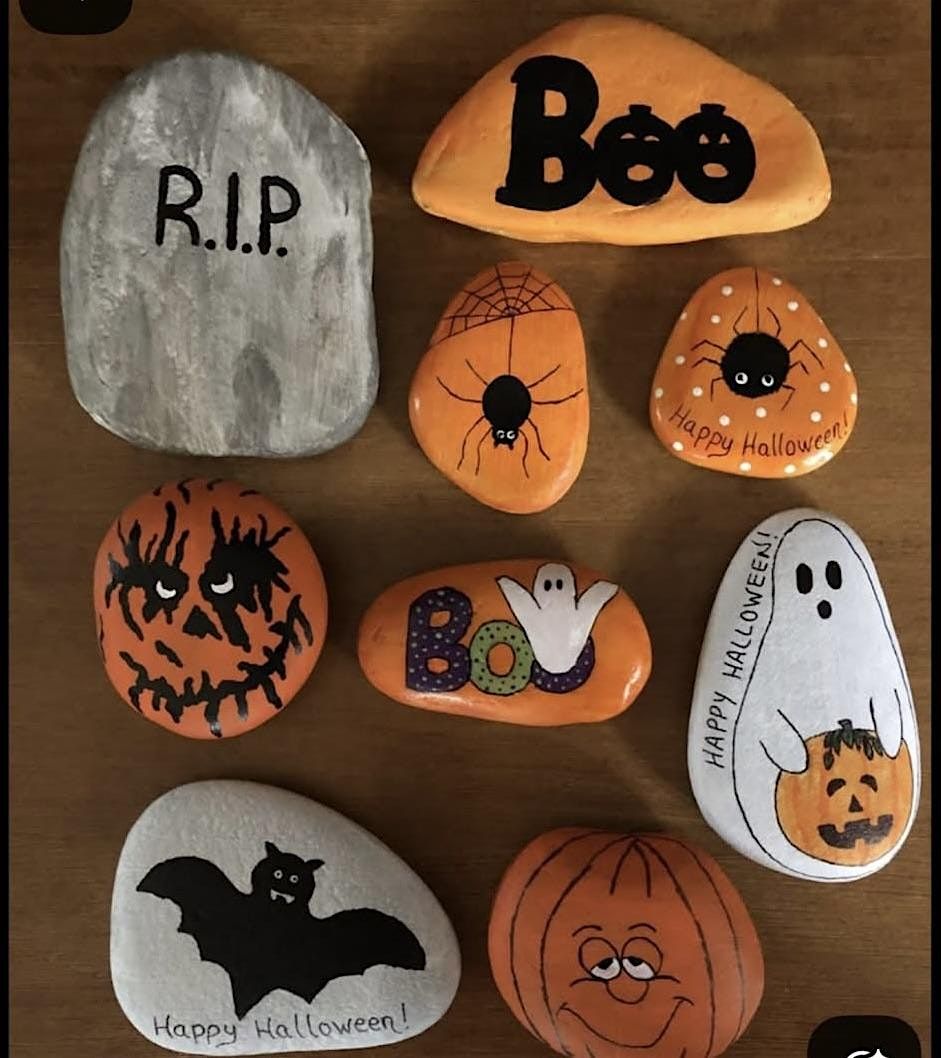 Halloween rock painting