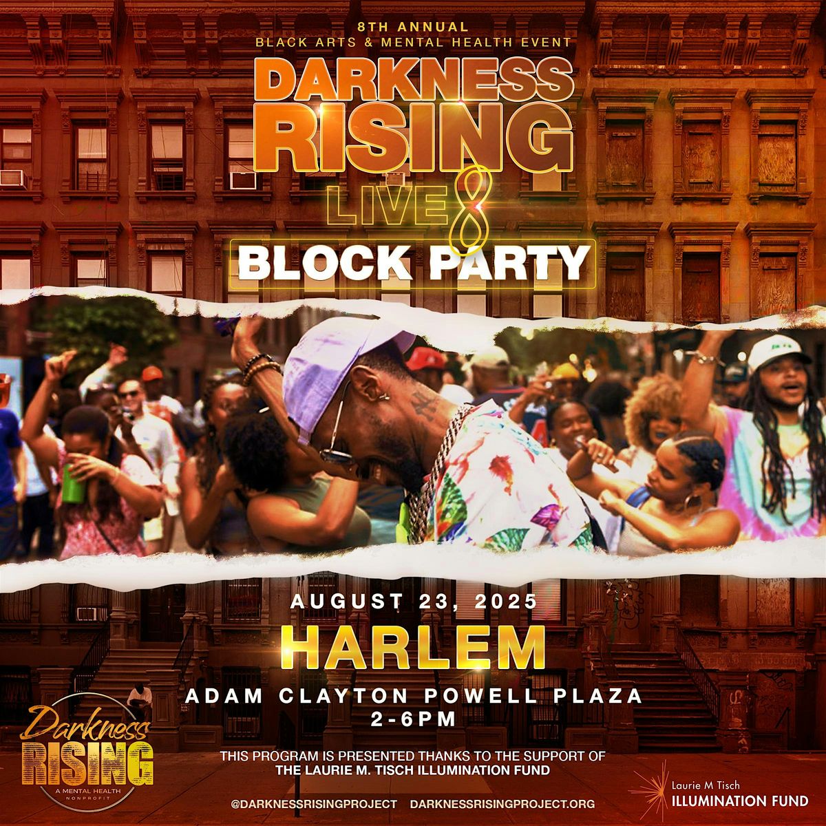 NYC Darkness RISING: Live 8, The Black Arts & Mental Health Block Party