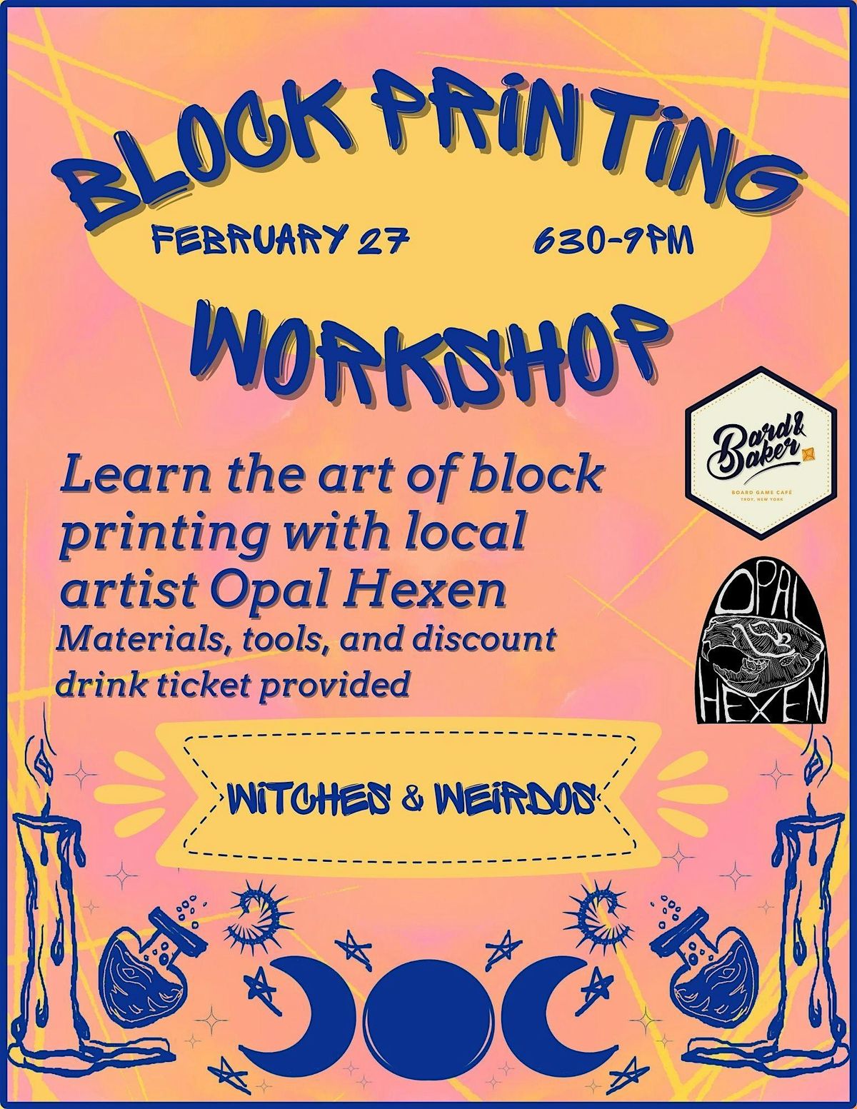 Block Printing Workshop with Opal Hexen