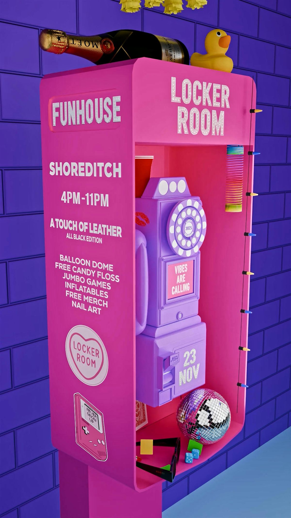 LOCKER ROOM FUNHOUSE : A TOUCH OF LEATHER (ALL BLACK) - SHOREDITCH