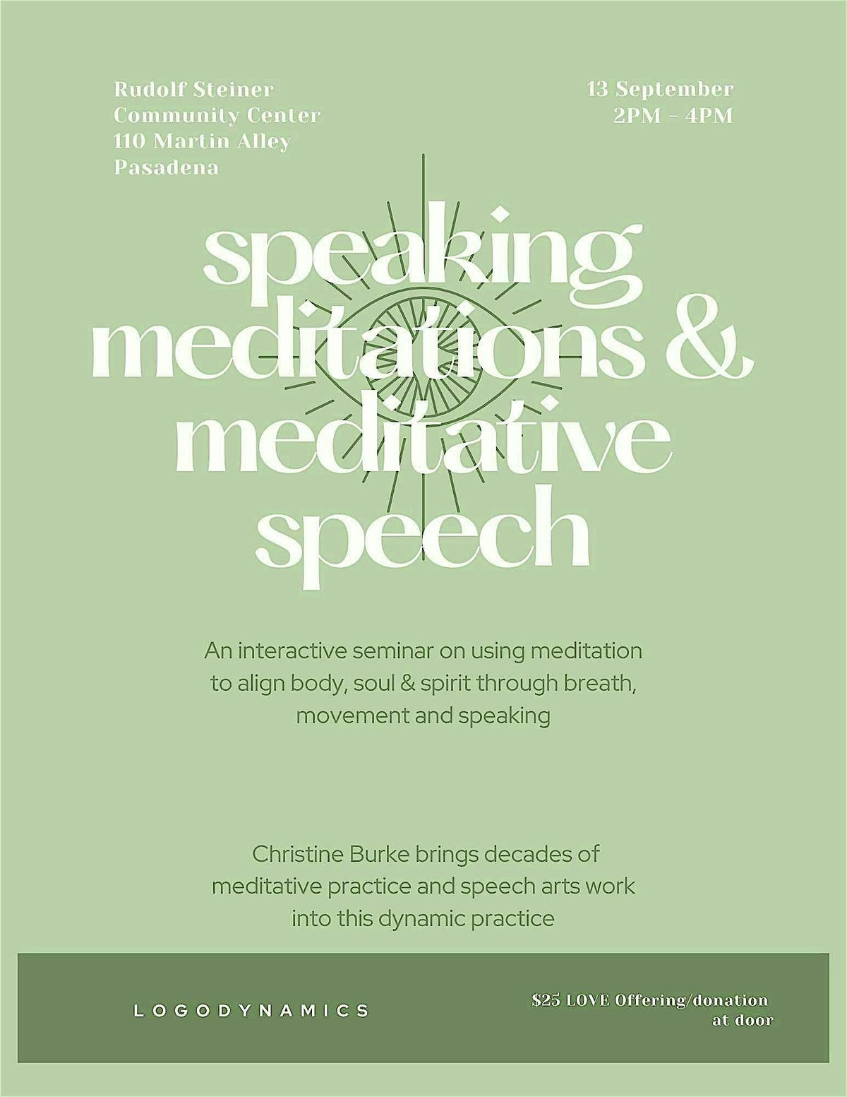 speaking meditations & meditative speaking