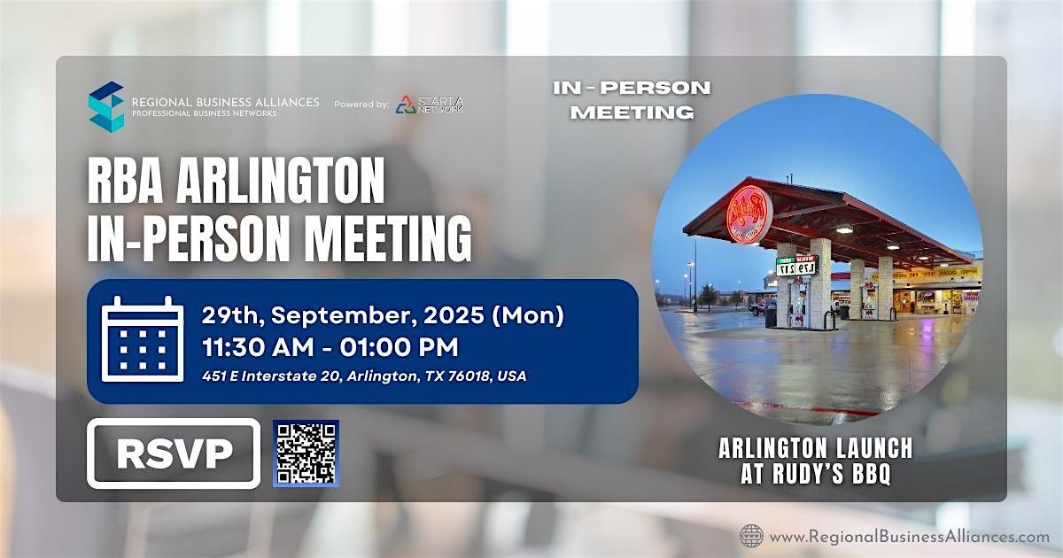 Regional Business Alliances Arlington In-Person Networking Meeting