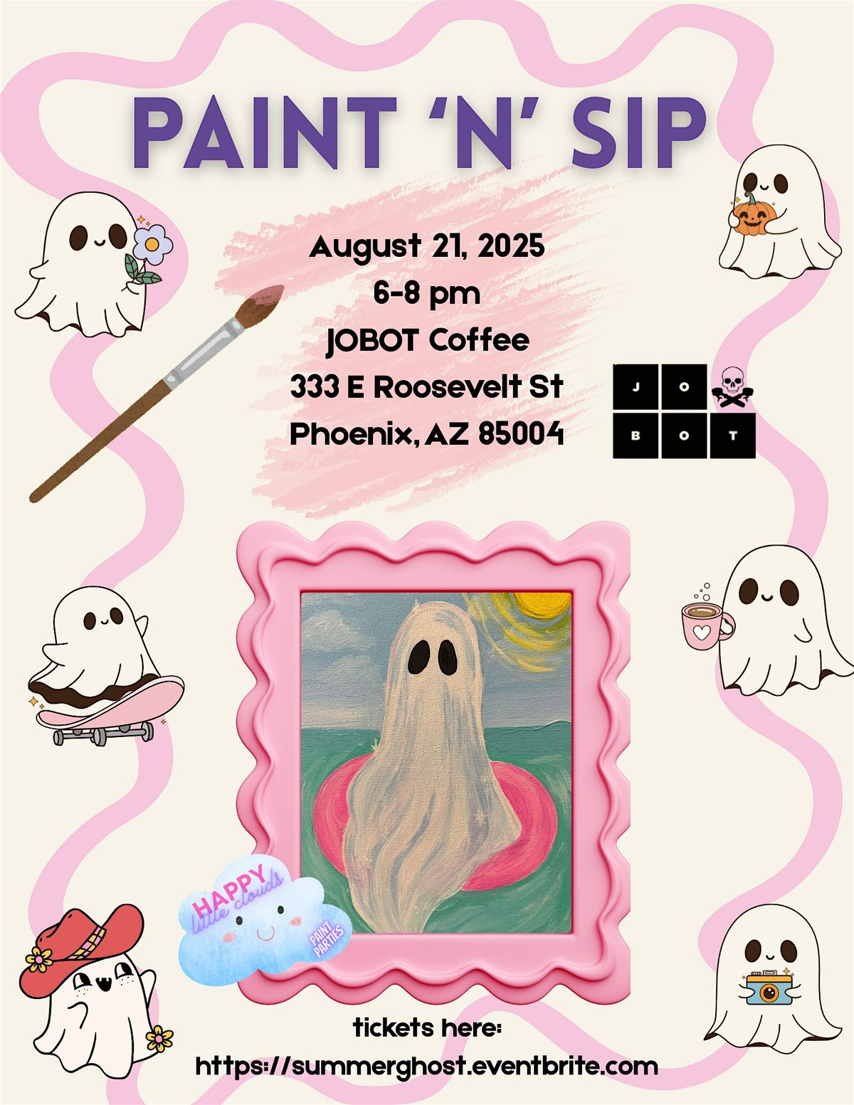 Summerween Paint and Sip at Jobot Coffee!