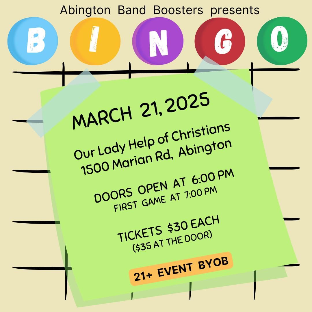 Bingo Night! presented  by Abington Band Boosters