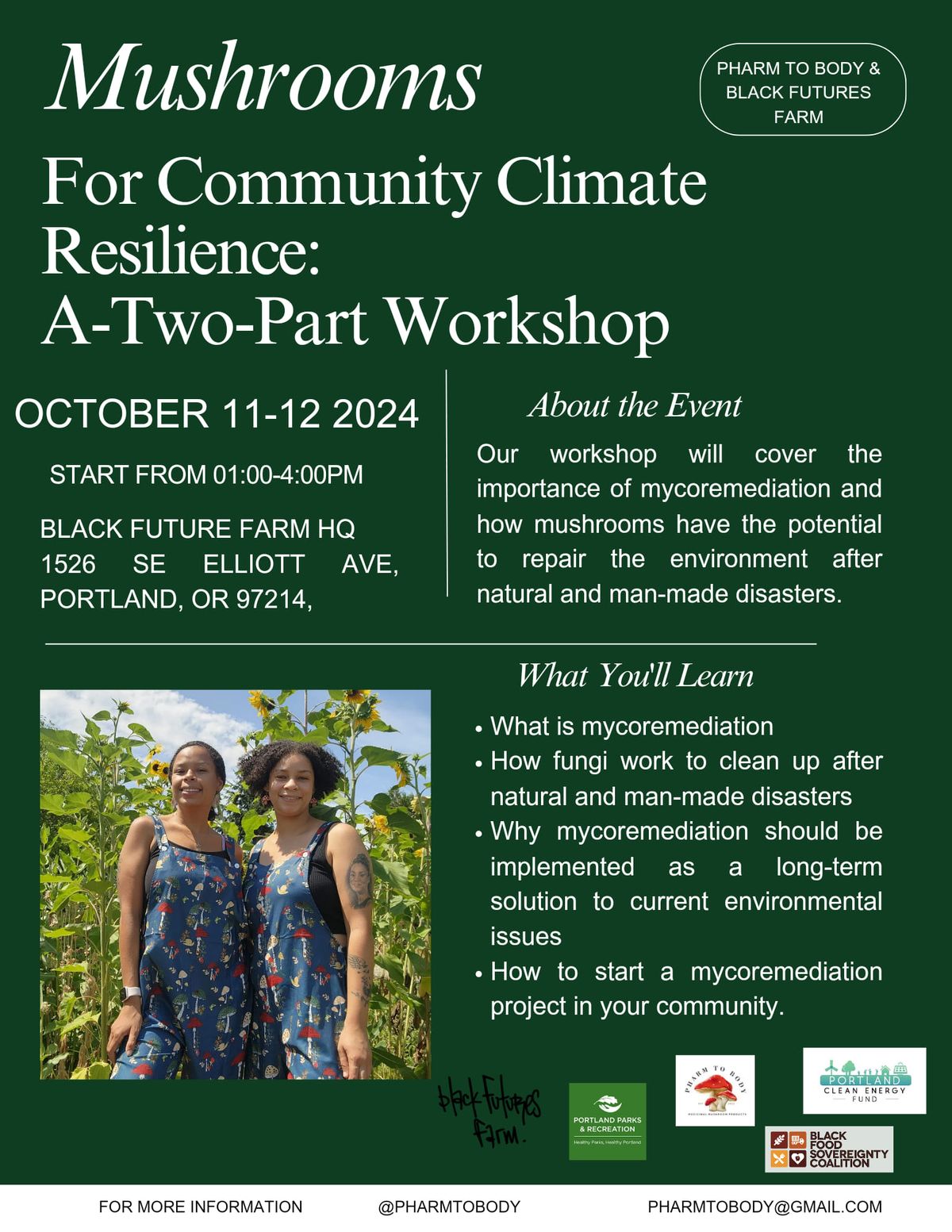 Mushrooms For Community Climate Resilience: Two -part- workshop 