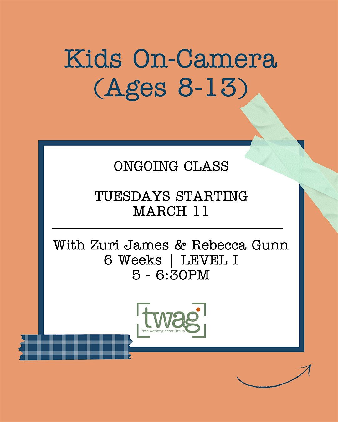 KIDS ON-CAMERA ACTING CLASS - In-person in Roswell