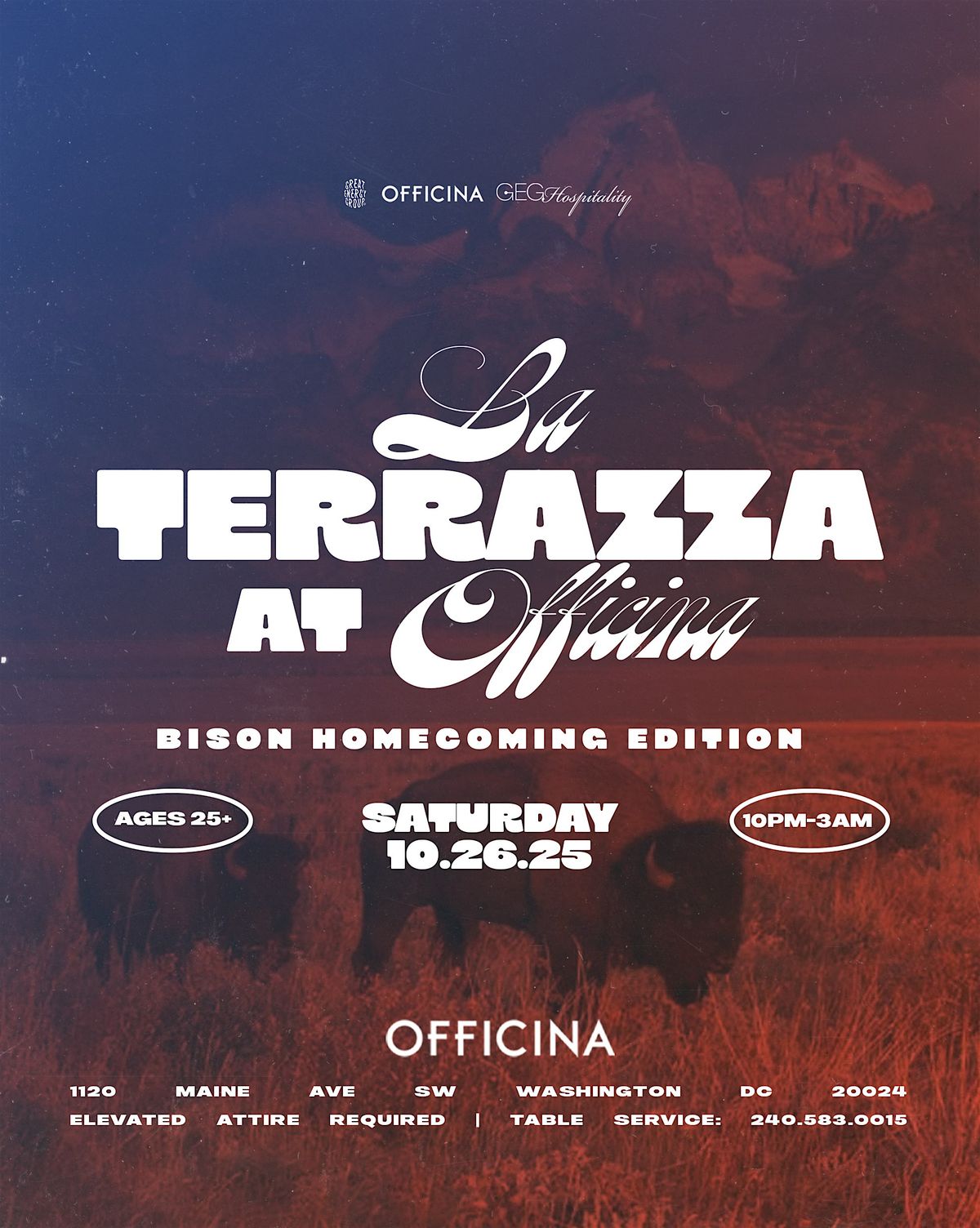 La Terrazza at Officina (25+) | Sat. Oct. 25th at Officina at the Wharf