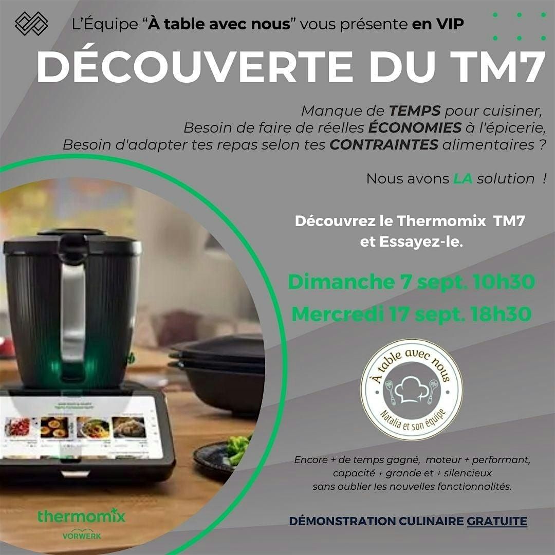 Atelier D\u00e9couverte Thermomix TM7 avec l'\u00e9quipe \u00c0 TABLE AVEC NOUS