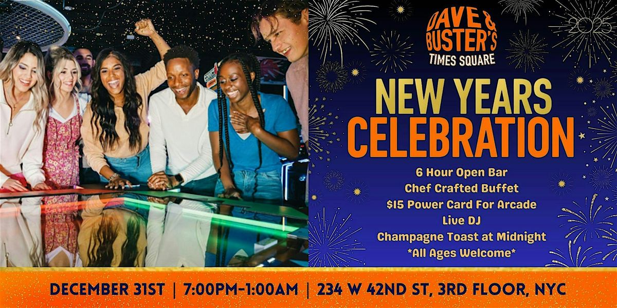 New Year's Eve at Dave  & Buster's Times Square 2025