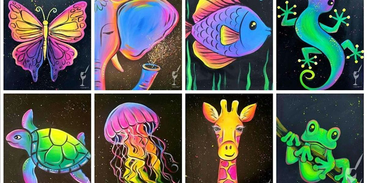 Rainbow Animals - Paint and Sip by Classpop!\u2122