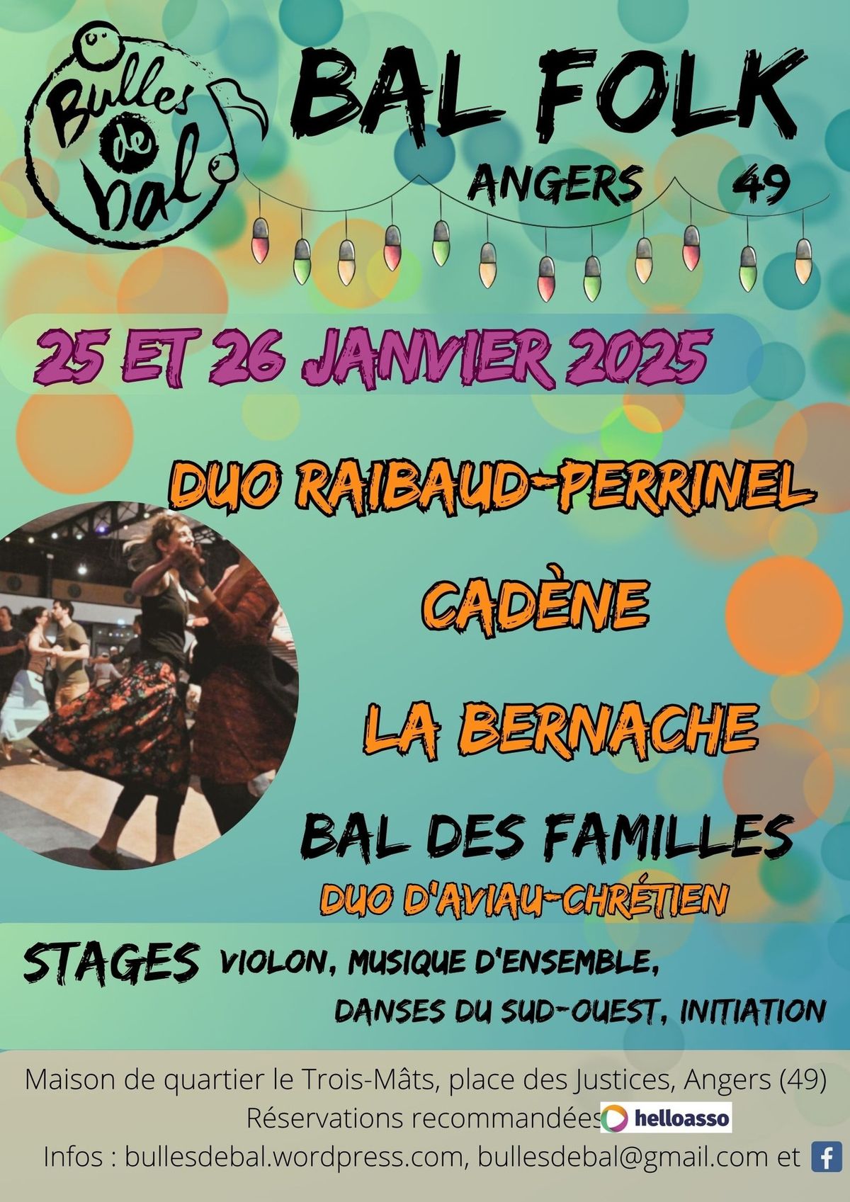 Bals Folk et stages Bulles de bal Janvier 2025