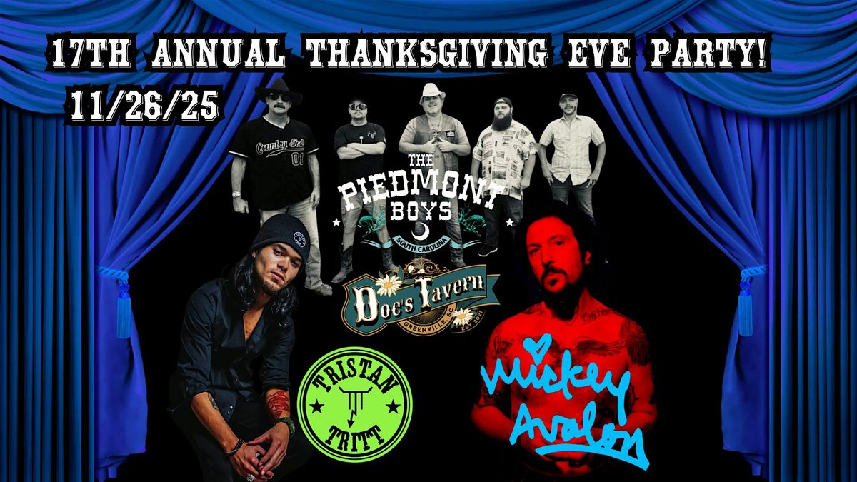 17th Annual Piedmont Boys Thanksgiving Eve w\/ Tristan Tritt & Mickey Avalon