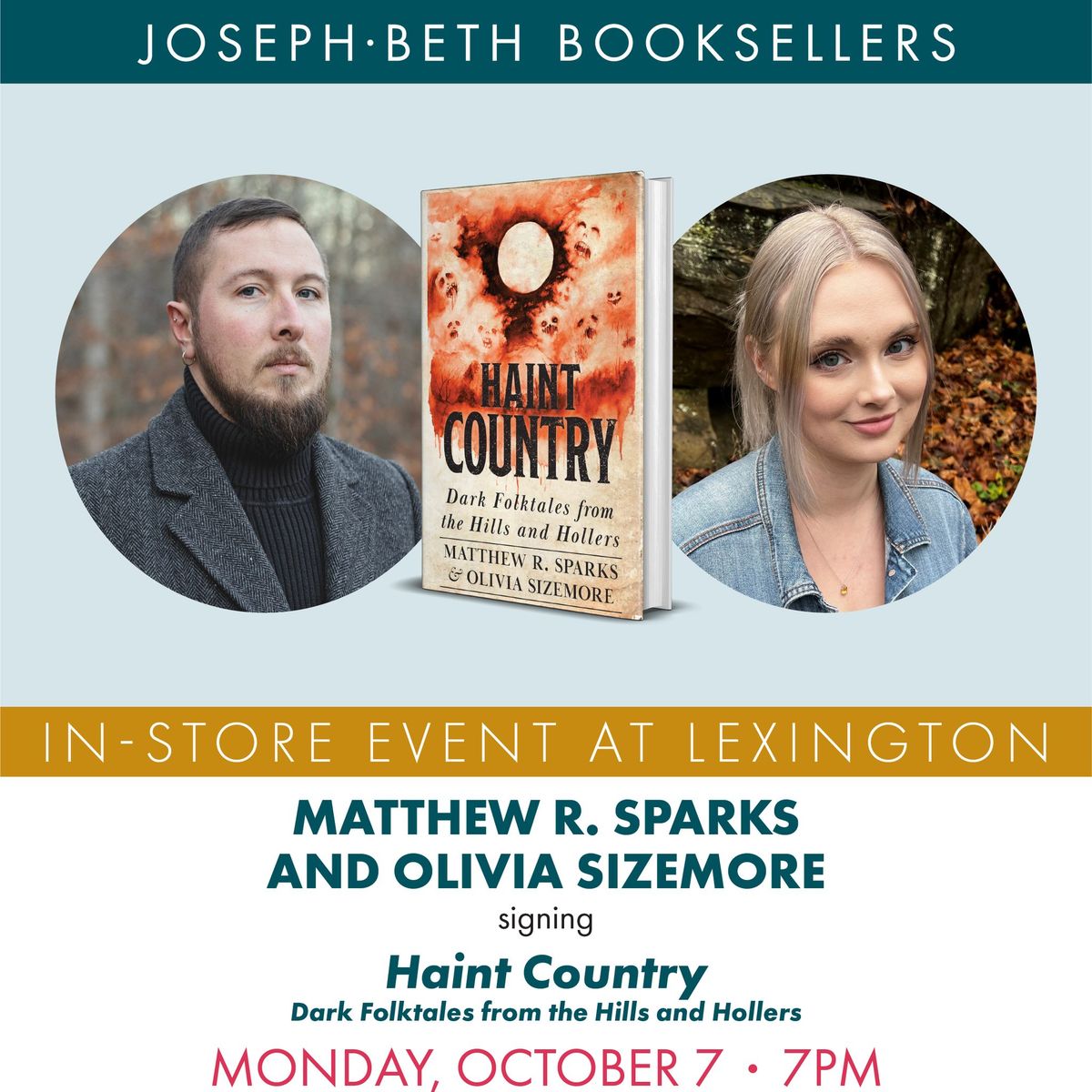 Matthew R. Sparks and Olivia Sizemore discussing and signing Haint Country