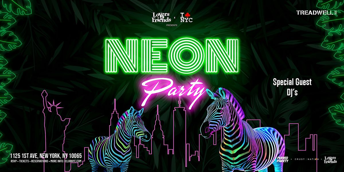 NEON GLOW IN THE DARK Dance Party @ Treadwell park -Games & Cocktails