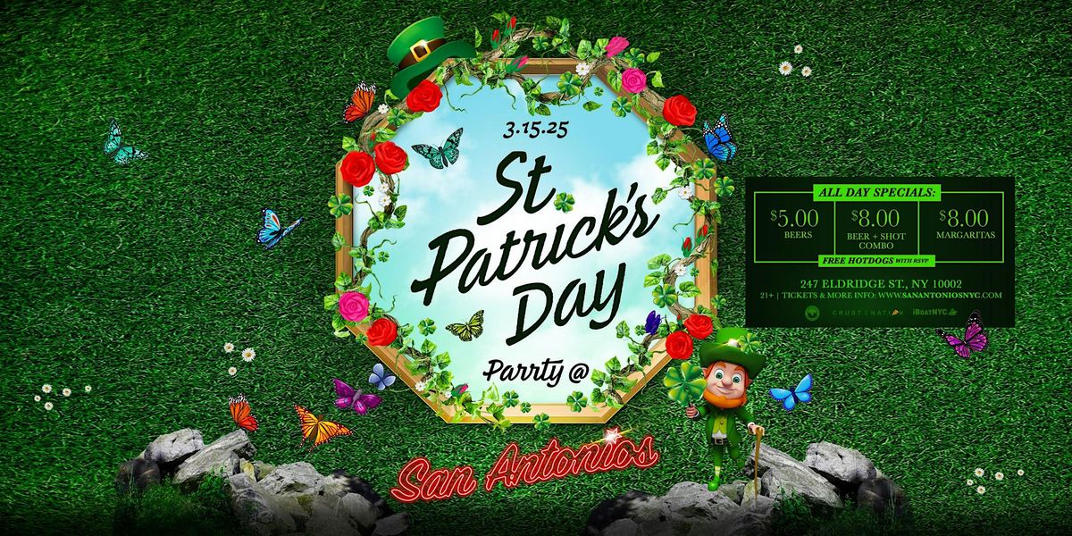 St. Patrick's Day Party at San Antonios - Free Hotdogs & Drinks Specials